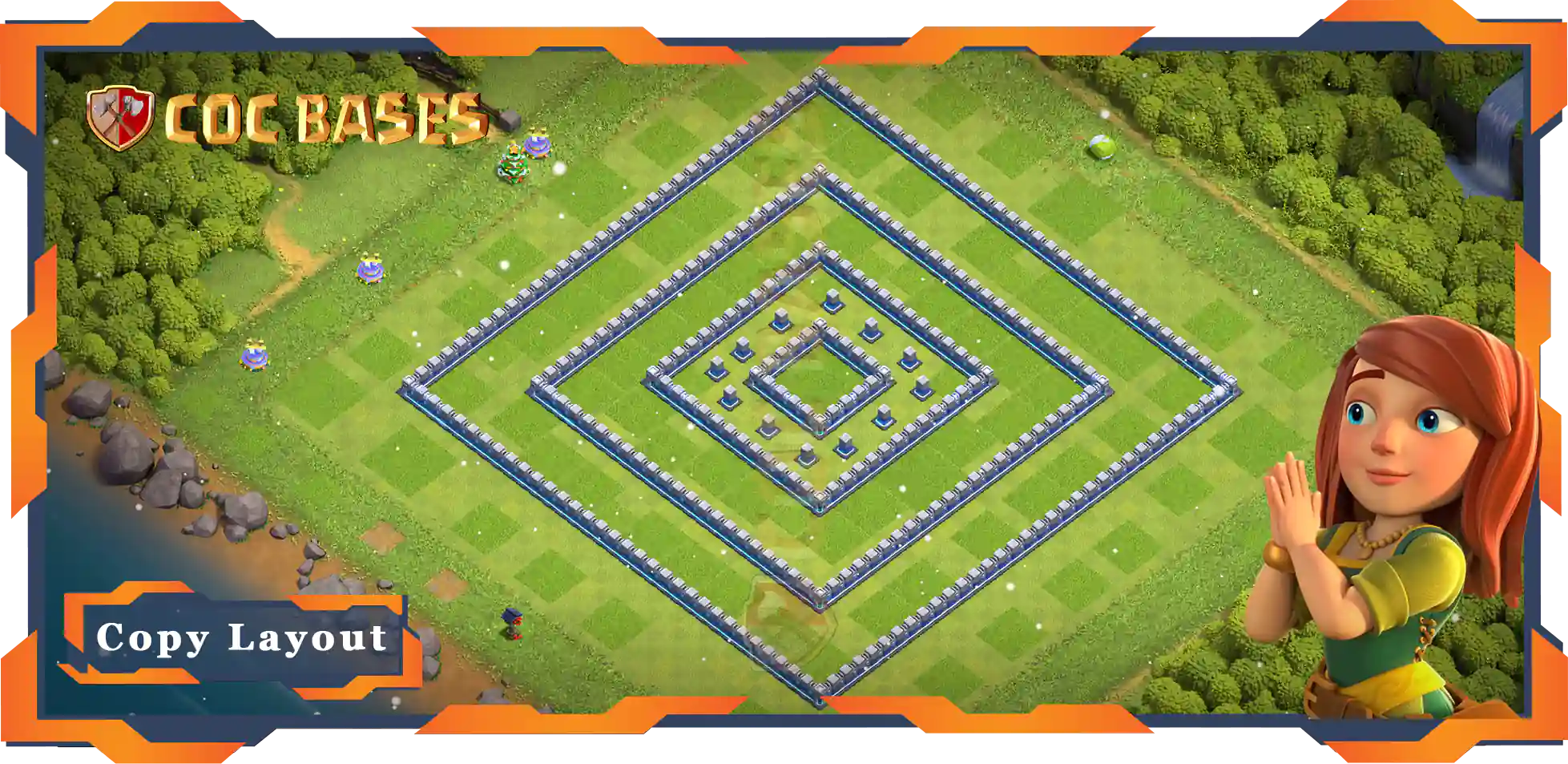 Coc Bases Wall Clash of Clans TH12 Hybrid Base