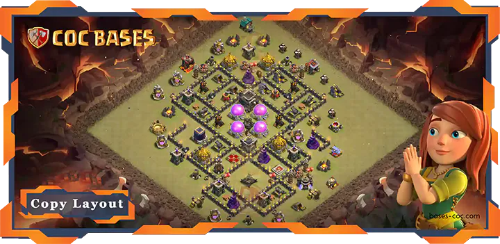 Top War Base TH9 with Link, Anti Air, WarCWL layout - Clash of Clans (01)