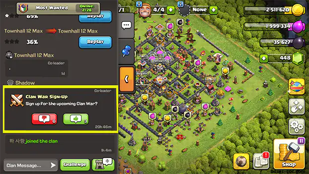 Clan War Signup