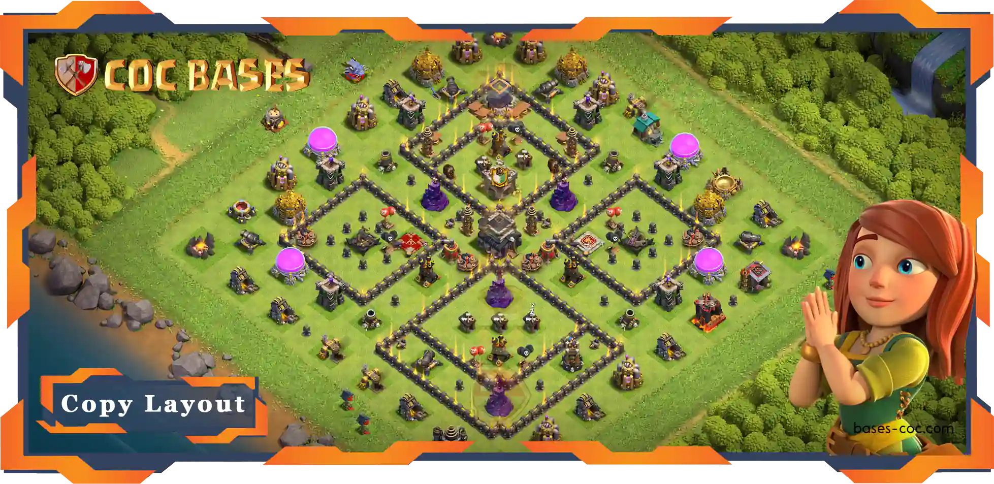 Clash of Clans TH9 Anti 2 Star Base