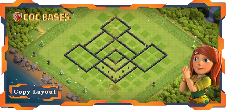 Coc Bases Wall Clash of Clans TH8 Anti 3 Star Base