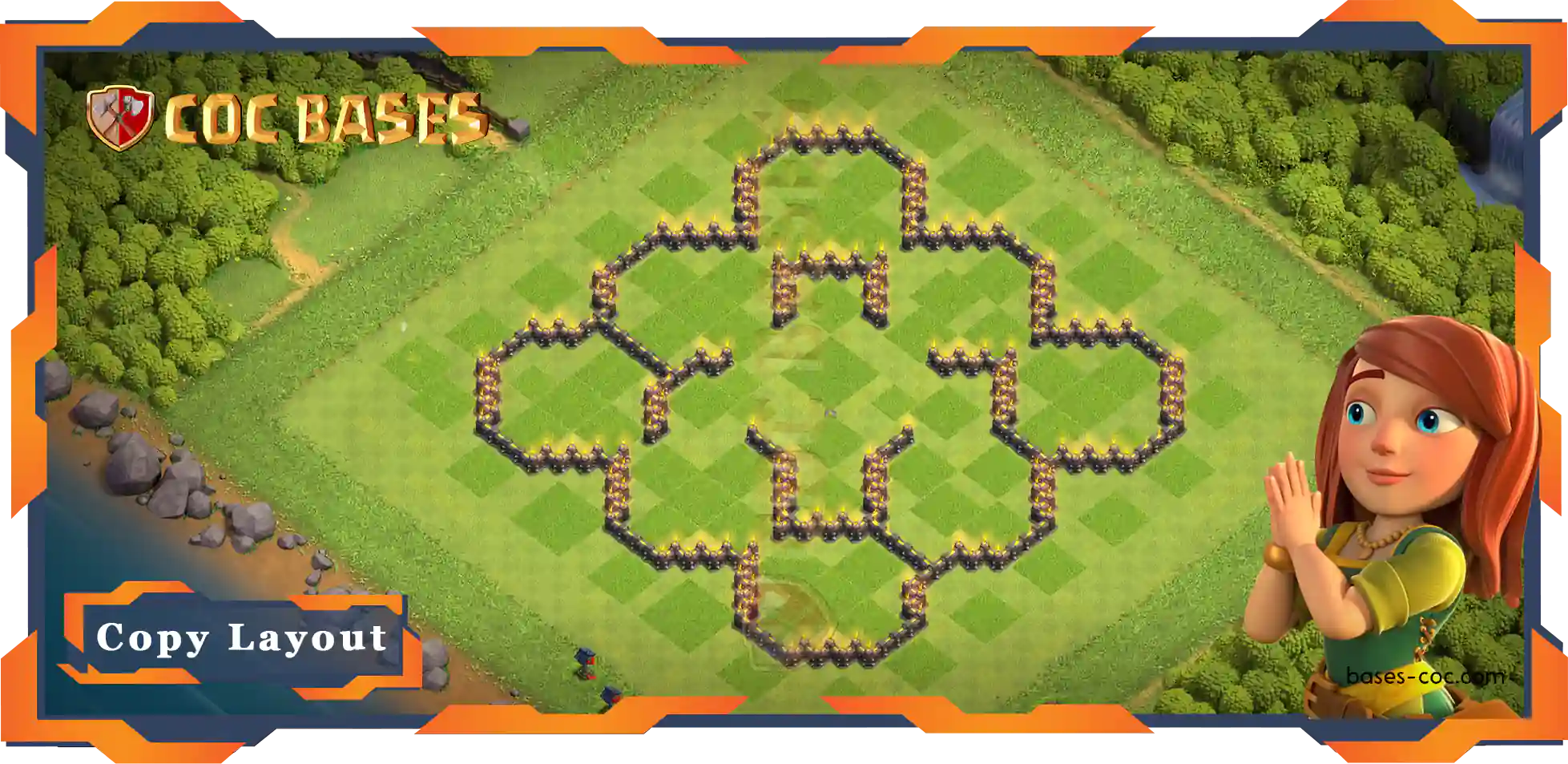 Coc Bases Wall Clash of Clans TH9 Anti 3 Star Base