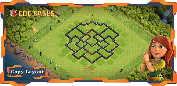 Coc Bases Wall Clash of Clans TH8 Trophy Base