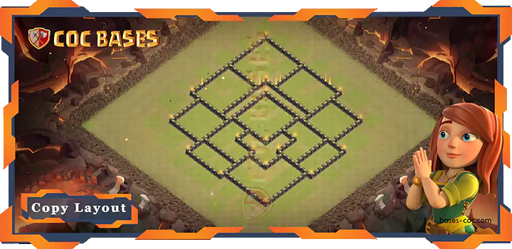 Coc Bases Wall Clash of Clans TH9 War Base - CWL (Clan War League) Bases