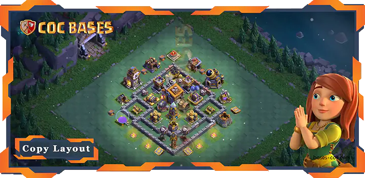 Top Builder Hall Level 9 Base with Link, Anti 2 stars, Anti 3 stars, Unbeatable Layout - Clash of Clans BH9 (04)
