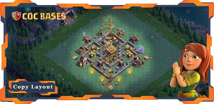 Top Builder Hall Level 9 Base with Link, Anti Everything Layout - Clash of Clans BH9 (07)