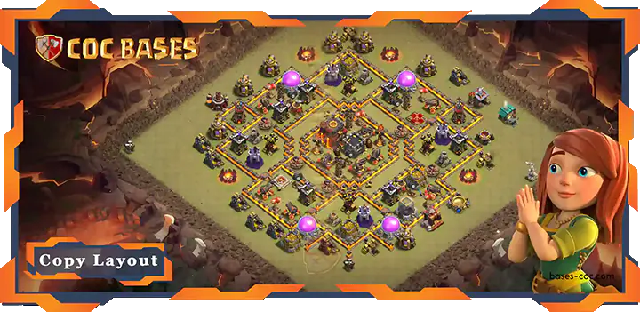Top War Base TH10 Max Levels with Link, Anti Air Dragon, WarCWL, Anti 3 stars - Clash of Clans (12)