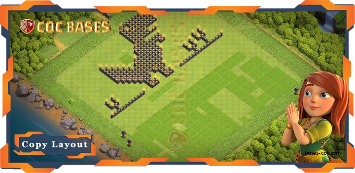 coc Bases wall Clash of Clans TH9 Funny Base