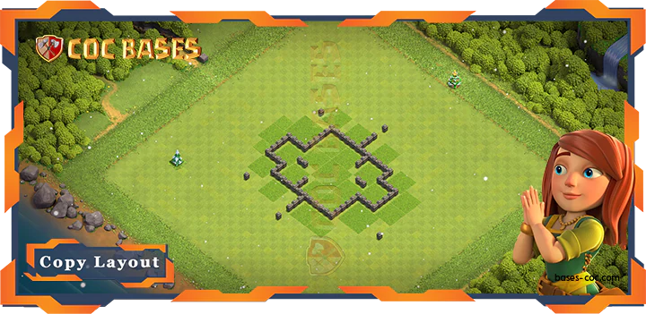 Coc Bases Wall Clash of Clans TH4 Hybrid Base