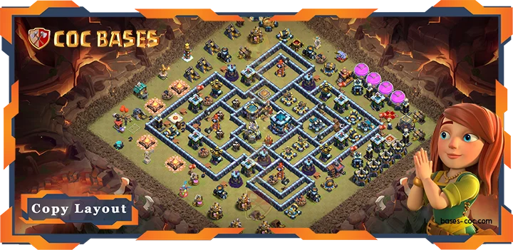Top War Base TH13 with Link, Anti 3 Stars, WarCWL, Anti Air Electro Dragon - Clash of Clans (45)