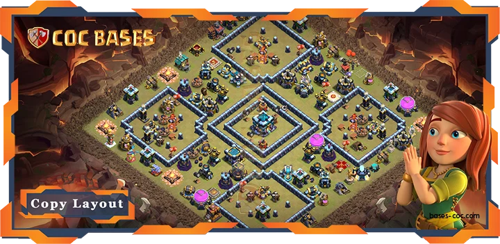 Top War Base TH13 with Link, Defense, Legend League, WarCWL, Anti Air Electro Dragon Layout - Clash of Clans (47)