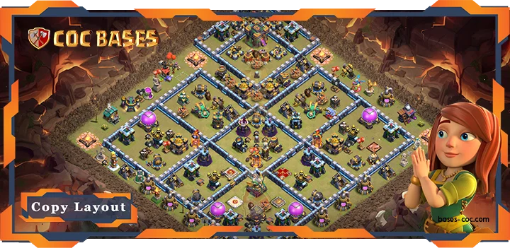 Top War Base TH14 with Link, Defense, Anti Everything, WarCWL Layout - Clash of Clans (29)