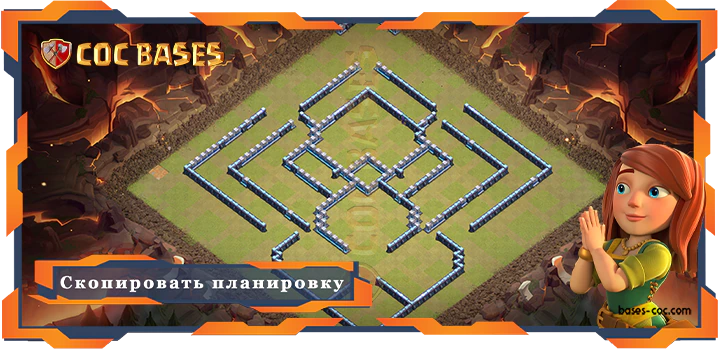 COC базы стен Clash of Clans Военные базы Tx15 - КВЛ (Клановая война лига) базы