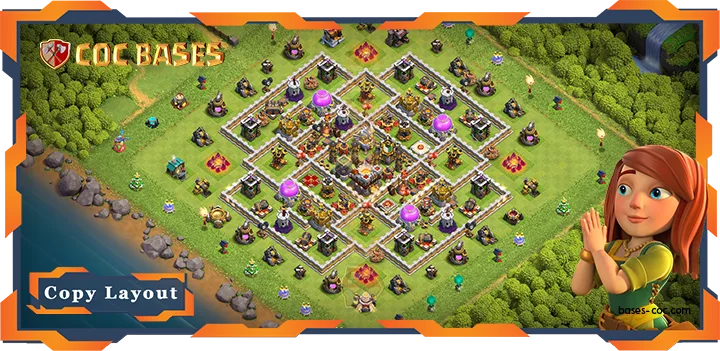 Top Farming Base TH11 with Link, Hybrid, Legend League Layout - Clash of Clans (58)