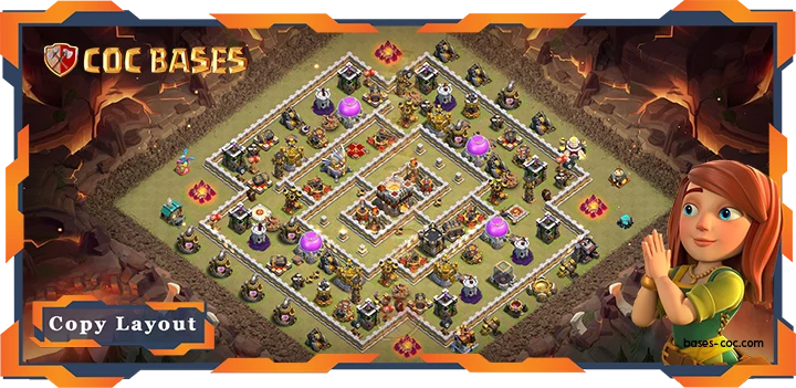 Top War Base TH11 with Link, Anti 2 Stars, WarCWL, Anti Air Electro Dragon Layout - Clash of Clans (46)