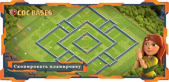 COC базы стен Лучшая Фарм База TH12 Макс Уровни с Ссылкой, Анти 2 звезды, Гибридные Планировка - Clash of Clans (09)