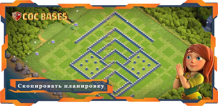COC базы стен Топ Анти-Лут База ТХ12 с Ссылкой, Анти-Воздух, Анти 3 звезды, Непобедимая Планировка - Clash of Clans (02)