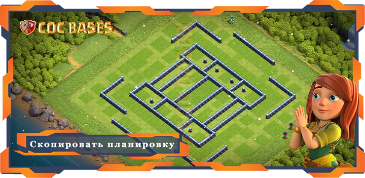 COC базы стен Топ База TH13 с Ссылкой, Анти Все, Анти 2 звезды Планировка - Clash of Clans (06)