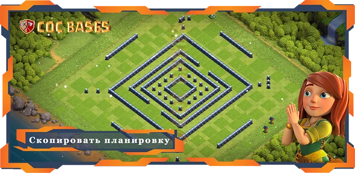 COC базы стен Топ База ТХ13 с Ссылкой, Анти 3 звезды, Анти все планировка - Clash of Clans (21)