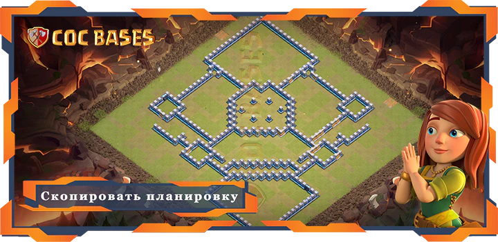 COC базы стен Топ Военная База TH14 с Ссылкой, Военные КВЛ, Защита Планировка - Clash of Clans (12)