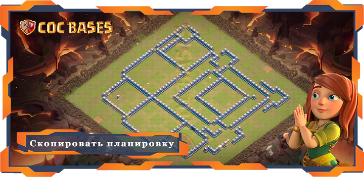 COC базы стен Топ Военная База TH14 с Ссылкой, Защита, Военные КВЛ Планировка - Clash of Clans (11)