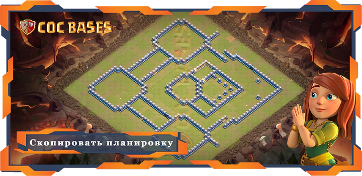 COC базы стен Топ Военная База ТХ14 с Ссылкой, Легендарная Лига, Анти 3 звезды, ВоенныеКВЛ планировка - Clash of Clans (04)