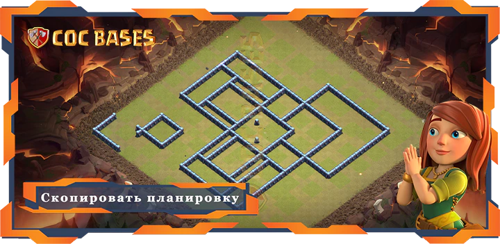 COC базы стен Топ Военная (Защитная) База TH13 с Ссылкой, Легендарная лига, Анти 3 звезды, Военные/КВЛ Планировка - Clash of Clans (08)