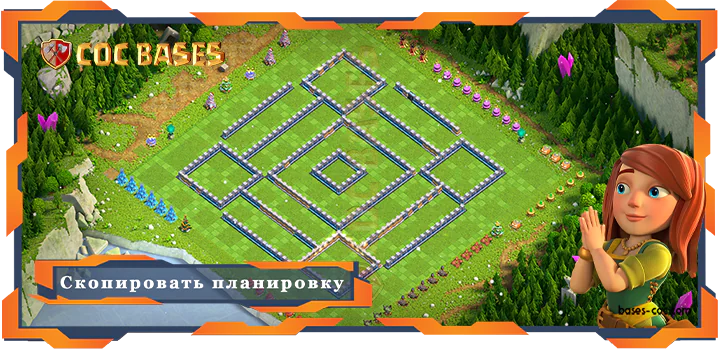 COC базы стен Топ Гибридная База ТХ15 с Ссылкой, Фарм, Анти 3 звезды планировка - Clash of Clans (17)
