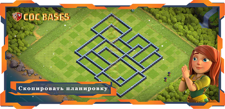 COC базы стен Топ Защитная База ТХ13 с Ссылкой, Анти трофей, Анти всё планировка - Clash of Clans (17)