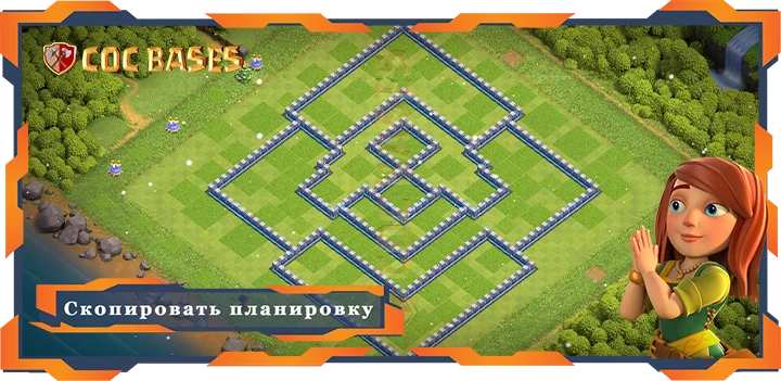 COC базы стен Топ Фарм База TH12 с Ссылкой, Легендарная Лига, Гибридные Планировка - Clash of Clans (11)