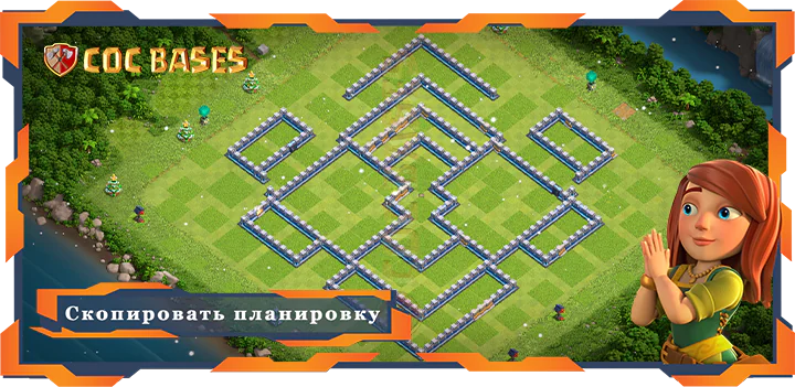 COC базы стен Топ Фарм База ТХ14 с Ссылкой, Анти Воздух, Гибридные, Легендарная лига планировки - Clash of Clans (01)