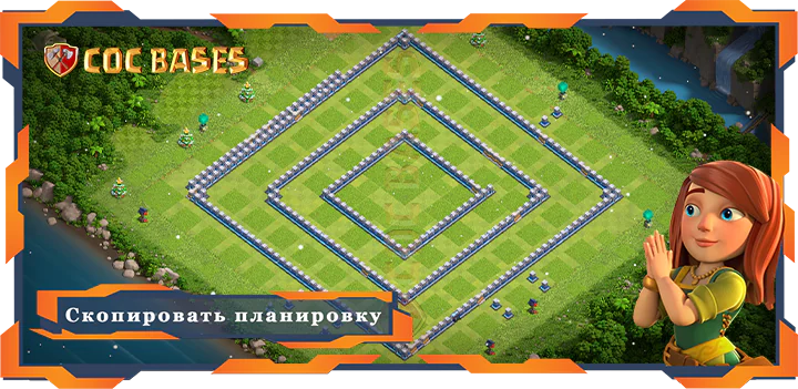 COC базы стен Топ Фарм база TH14 с ссылкой, Гибридные планировки, Анти-Воздух, Анти 3 Звезды - Clash of Clans (05)