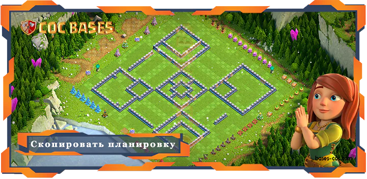 COC базы стен Топ Фарм база ТХ15 с ссылкой, Анти Воздух Электро Дракон, Гибридные планировки - Clash of Clans (09)