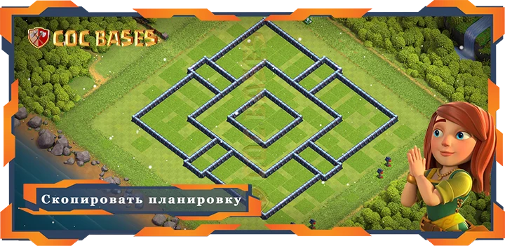 COC базы стен Топ Фарминг База ТХ13 с Ссылкой, Гибридные, Легендарная Лига Планировка - Clash of Clans (23)