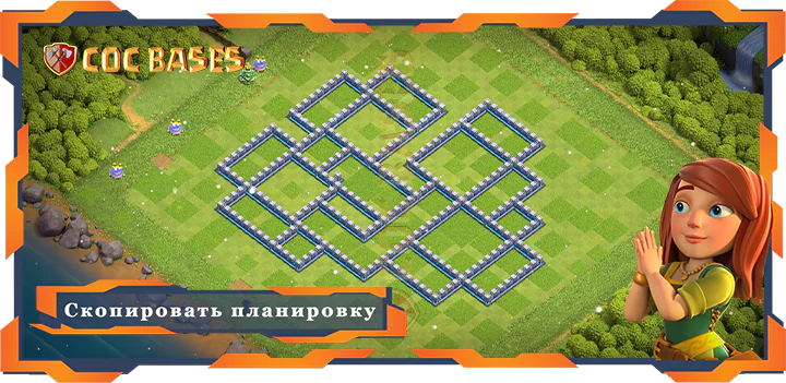 COC базы стен Топ Фермерская База ТХ12 со Ссылкой, Гибридные Планировка - Clash of Clans (22)