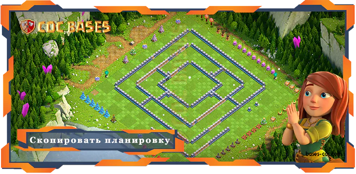 COC базы стен Топ база ТХ15 с ссылкой, Анти 2 звезды, Анти 3 звезды, Легендарная Лига планировки - Clash of Clans (03)