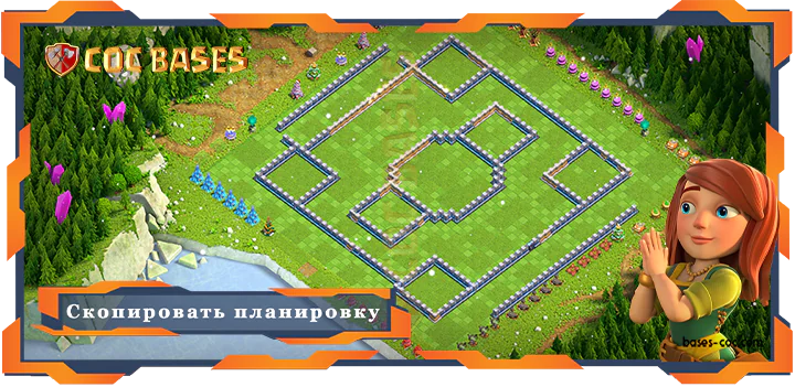 COC базы стенТоп Фермерская База ТХ15 с Ссылкой, Гибридные, Анти 3 звезды планировка - Clash of Clans (15)