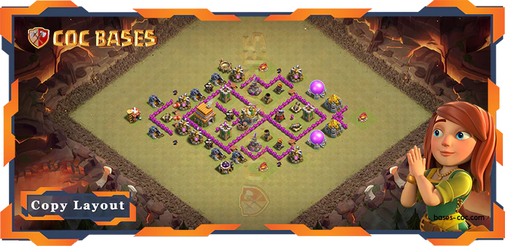 Top Defense Base TH6 with Link, Anti Everything, War CWL Layout - Clash of Clans (36)