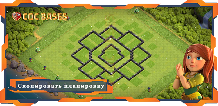 COC базы стен Топ Гибридные База ТХ8 с ссылкой, Фарм, Анти 3 Звезды Планировка - Clash of Clans (23)
