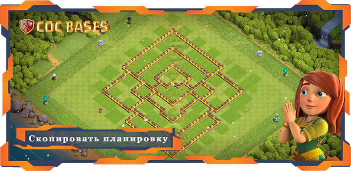 COC базы стен Топ Гибридные база TH10 с ссылкой, Анти 3 звезды планировки - Clash of Clans (19)