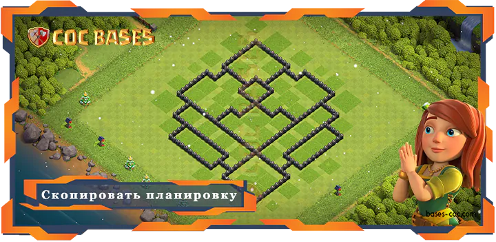 COC базы стен Топ Защита База ТХ8 макс уровни с ссылкой, Анти Все, Анти 3 Звезды Планировка - Clash of Clans (16)
