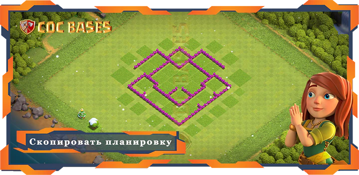 COC базы стен Топ Фарм База TH6 Макс Уровни с ссылкой, Гибридные планировки - Clash of Clans (10)