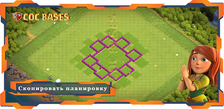 COC базы стен Топ Фарм База TH6 с ссылкой, Анти Всё, Анти 3 Звезды Планировка - Clash of Clans (11)