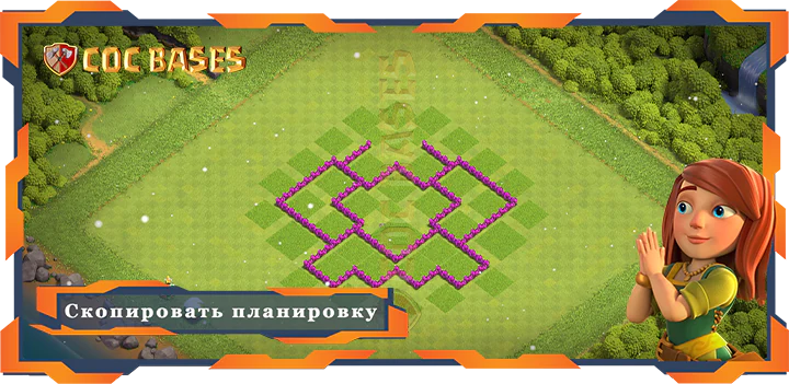 COC базы стен Топ Фарм База TH6 с ссылкой, Гибридные, Анти Воздух Планировка - Clash of Clans (15)
