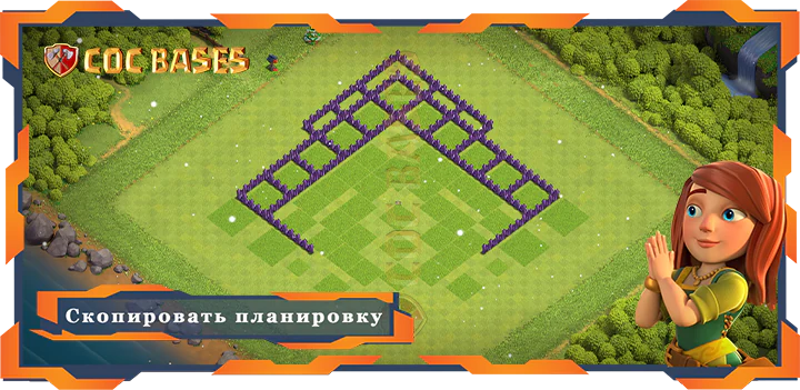COC базы стен Топ Фарм база ТХ7 Макс Уровни с ссылкой, Гибридные, Анти Воздух Дракон планировка - Clash of Clans (09)