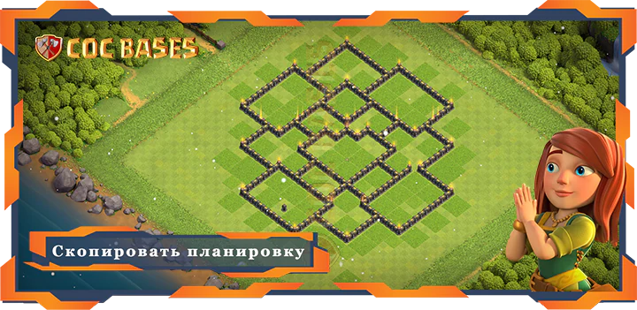 COC базы стен Топ Фарм база ТХ9 со ссылкой, Гибридные, Анти-всё планировка - Clash of Clans (20)