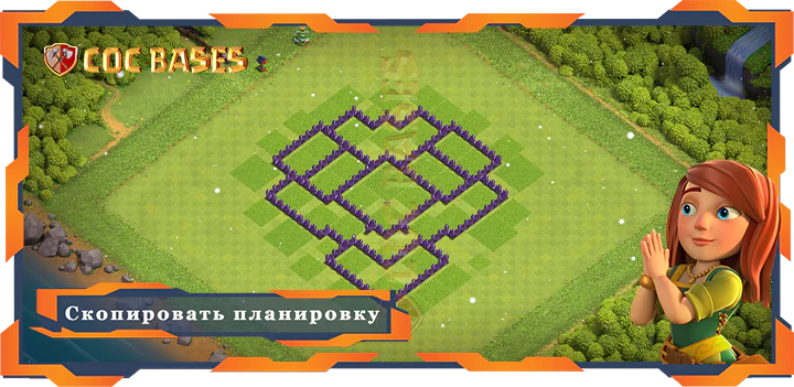 COC базы стен Топ база TH7 с ссылкой, Анти 2 Звезды планировка - Clash of Clans (21)