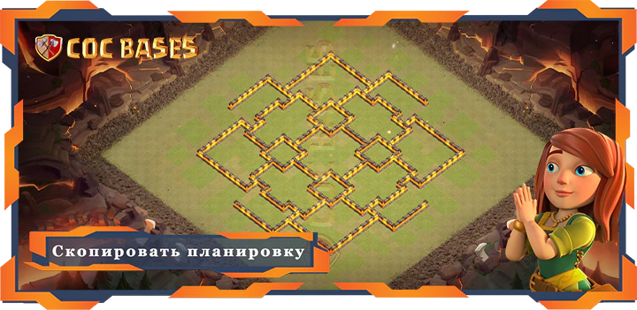 COC базы стен Топ военная база TH10 с ссылкой, Анти 2 Звезды, Гибридные, Военные КВЛ планировки - Clash of Clans (18)