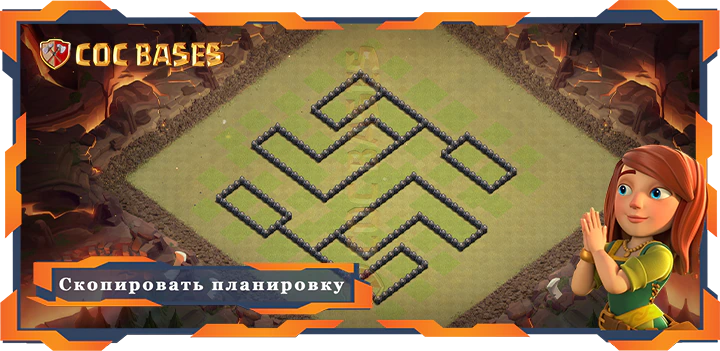 COC базы стен Топ военная база ТХ8 с ссылкой, Анти 2 Звезды, Анти 3 Звезды, Анти-Воздух, ВоенныеКВЛ планировка - Clash of Clans (04)