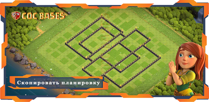 COC базы стен Топ защиты база ТХ9 макс уровни со ссылкой, анти-всё планировка - Clash of Clans (16)